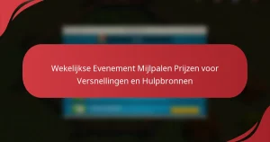 Wekelijkse Evenement Mijlpalen Prijzen voor Versnellingen en Hulpbronnen