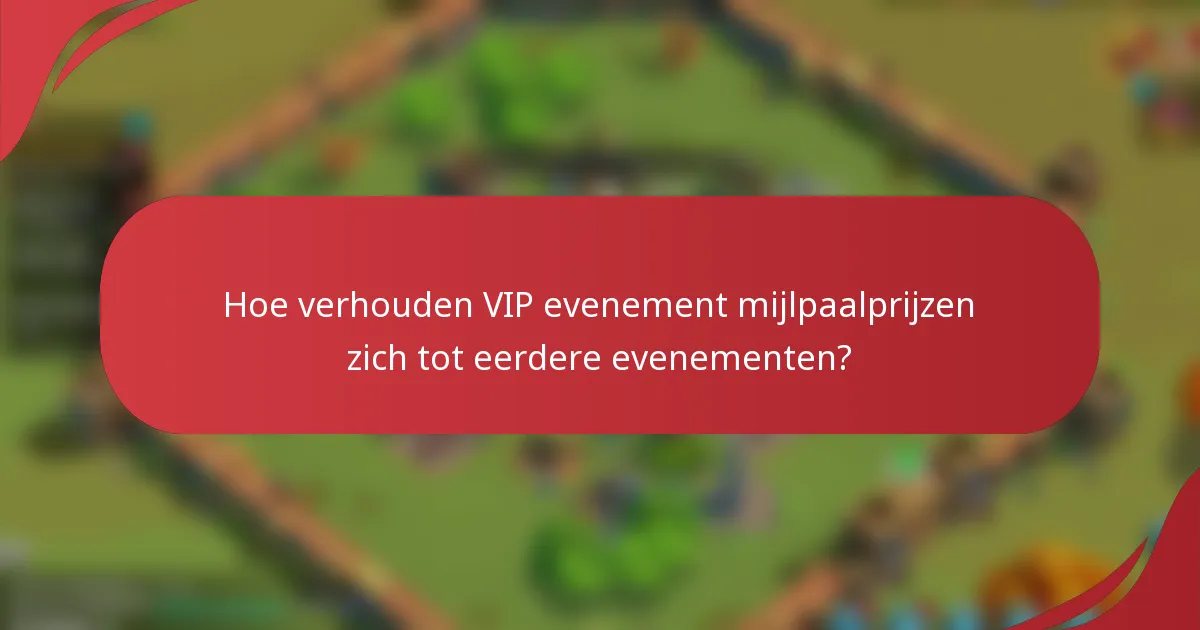 Hoe verhouden VIP evenement mijlpaalprijzen zich tot eerdere evenementen?